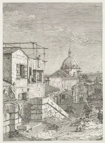 Views: La Maison a l'inscription by Antonio Canaletto, print, 1735-1746