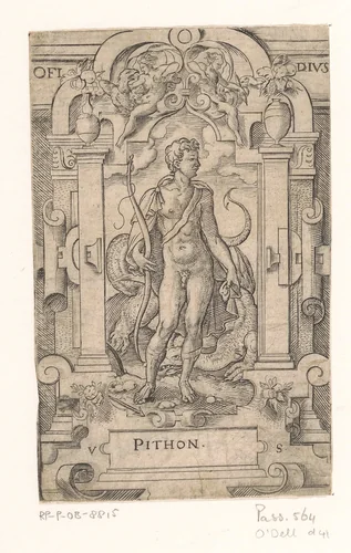 Apollo doodt de draak Python by Unknown, print, 1524-1562