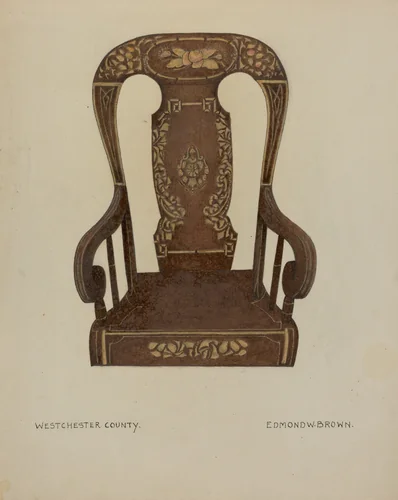Pa. German Rocking Chair by Edmond W. Brown, index of american design, 1937