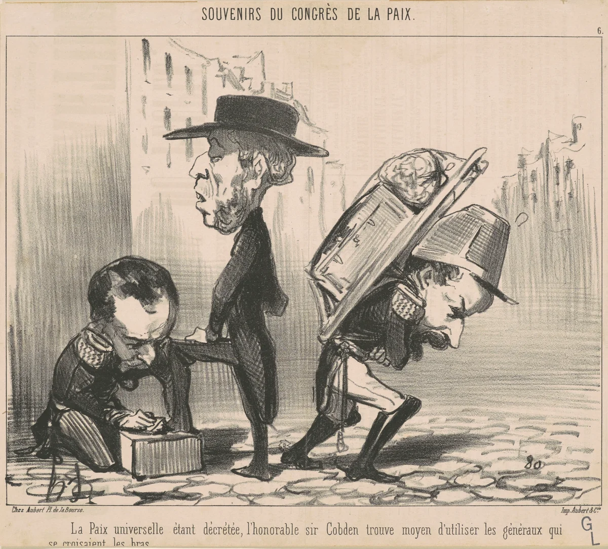 La paix universelle étant décrétée ... by Honoré Daumier, print, 1849