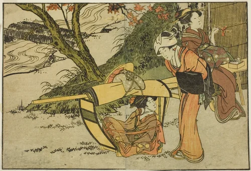 Outing to View Maples in Autumn, from the illustrated book "Picture Book: Flowers of the Four Seasons (Ehon shiki no hana)," vol. 2 by Kitagawa Utamaro (喜多川歌麿), print, 1801