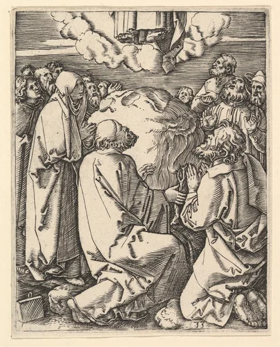 The Ascension of Christ into heaven, from "The Passion of Christ", after Dürer by Marcantonio Raimondi, print, 1495-1539