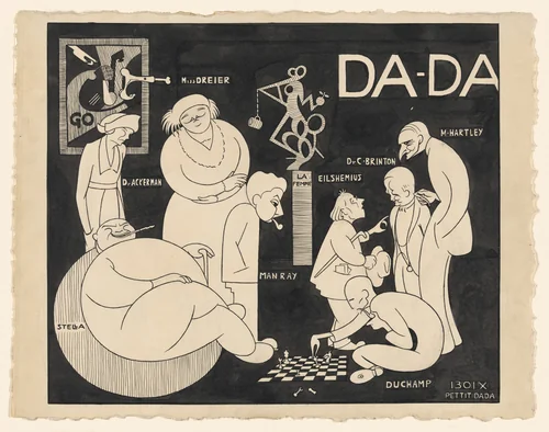 Da-Da (New York Dada Group) by Richard Boix, drawing, 1921