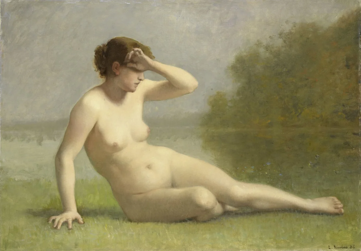 Nimf by L. Nicolas, painting, 1886