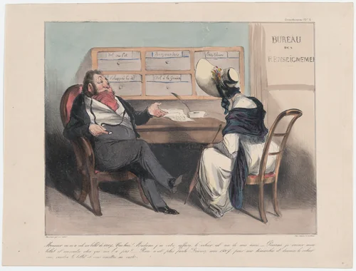 Plate 11: Someone stole a thousand franc note from me, Monsieur..., from 'Caricaturana,' published in Les Robert Macaires by Honoré Daumier, print, 1838