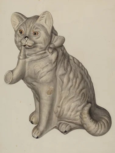 Cat Saving Bank by Mina Lowry, index of american design, 1940