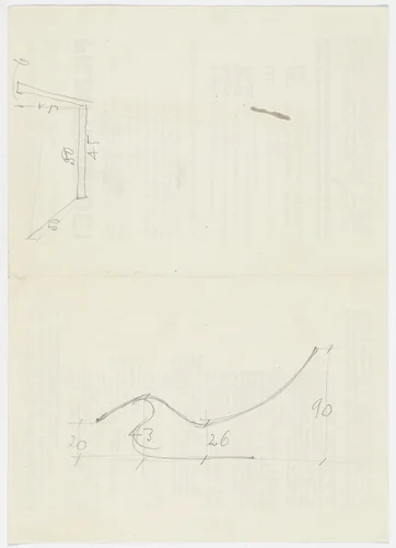 Reclining Chair without Arms (Elevation sketch) by Ludwig Mies van der Rohe, mies van der rohe archive, 1926