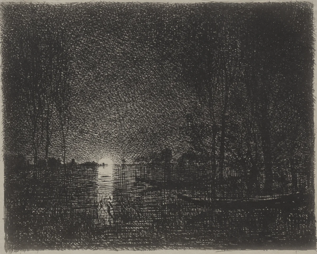 Nightpiece by Charles-François Daubigny, print, 1921