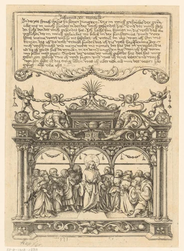 Christus preekt over geloof en ongeloof by Unknown, print, 1504-1536