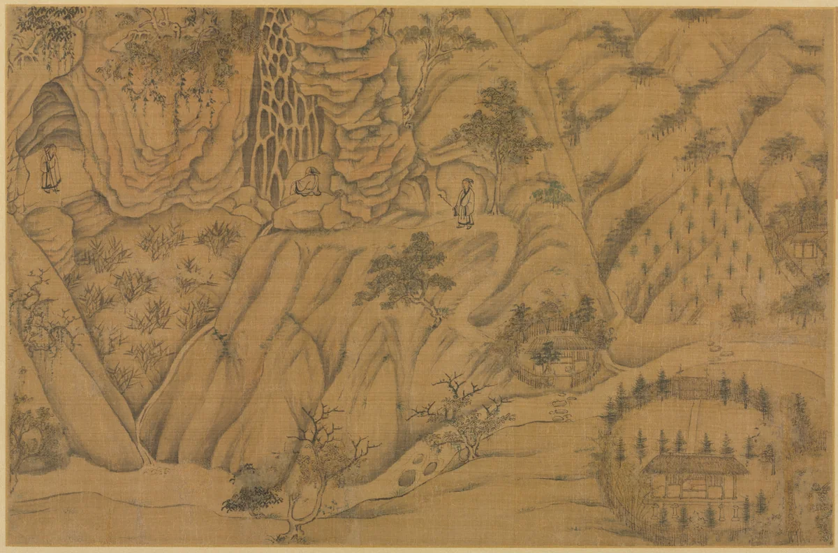 Dwelling in the Longmian ("Sleeping Dragon") Mountains by Li Gonglin (李公麟), painting, 1049-1106