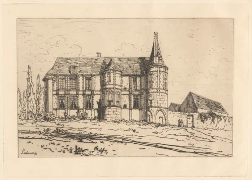 Castle with Two Towers by Maxime Lalanne, print, 1880-1890