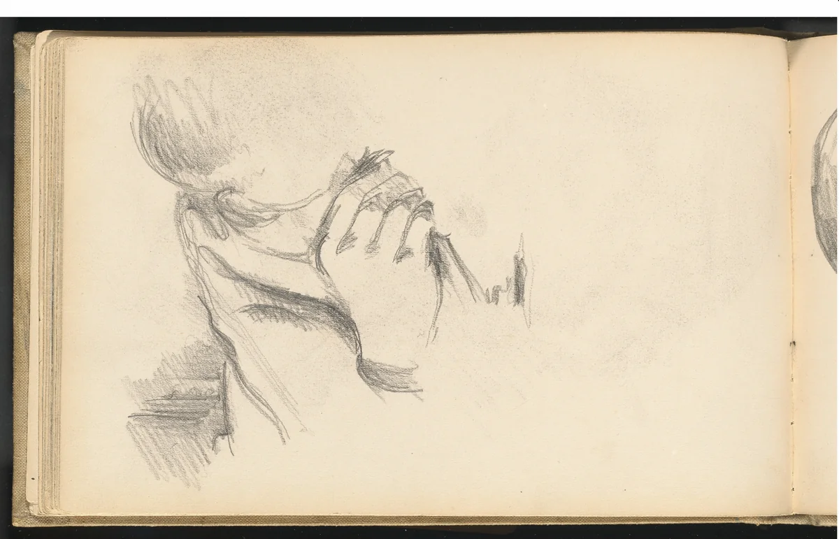 Hand and Shoulder of a Boy by Paul Cezanne, drawing, 1885