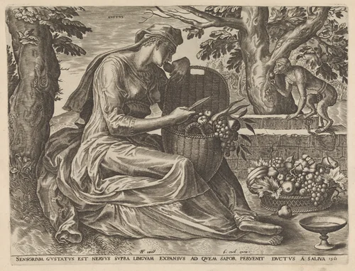 Taste from The Five Senses by Cornelis Cort, print, 1561