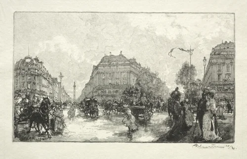 Place de l'Opera by Auguste Louis Lepère, print, 1890