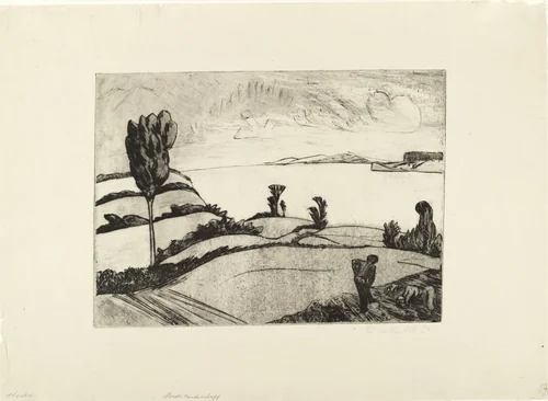 Fjord Landscape (Fördelandschaft) by Erich Heckel, print, 1924