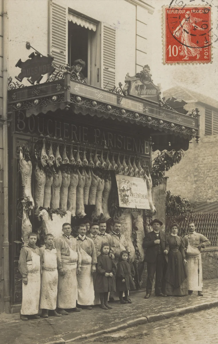 Boucherie parisienne, Clamart by Unidentified Photographer, photograph, 1908