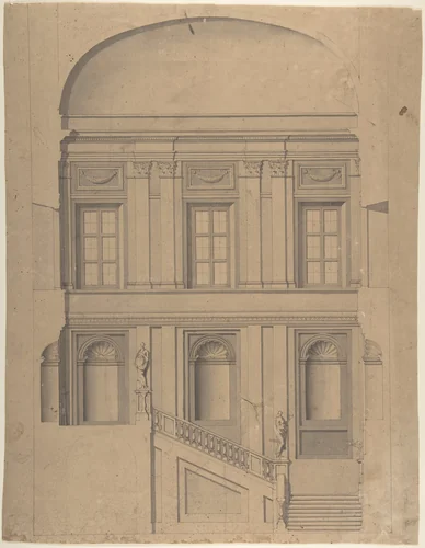 Design for the Elevation of a Palace Interior by anonymous, drawing, 1700-1780