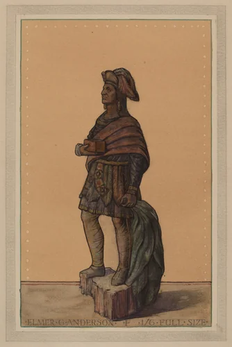 Wooden Indian by Elmer G. Anderson, index of american design, 1936