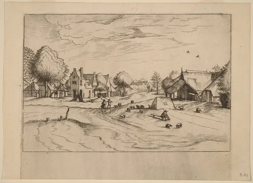 Country Village with Sheep and Sitting Shepherd by Lucas van Doetechum
Johannes van Doetechum the Elder
Master of the Small Landscapes, print, 1559-1561