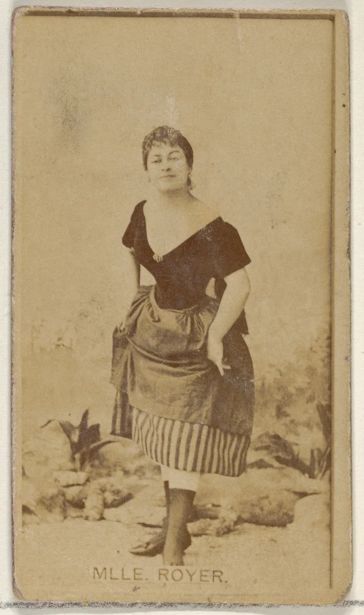 Mlle. Royer, from the Actors and Actresses series (N45, Type 8) for Virginia Brights Cigarettes by Allen & Ginter, photograph, 1885-1891