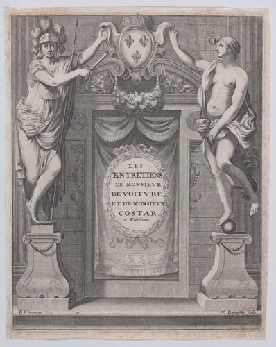 Frontispiece to Les Entretiens de Monsieur de Voiture et de Monsieur Costar by Nicolas Regnesson, print, 1649-1659