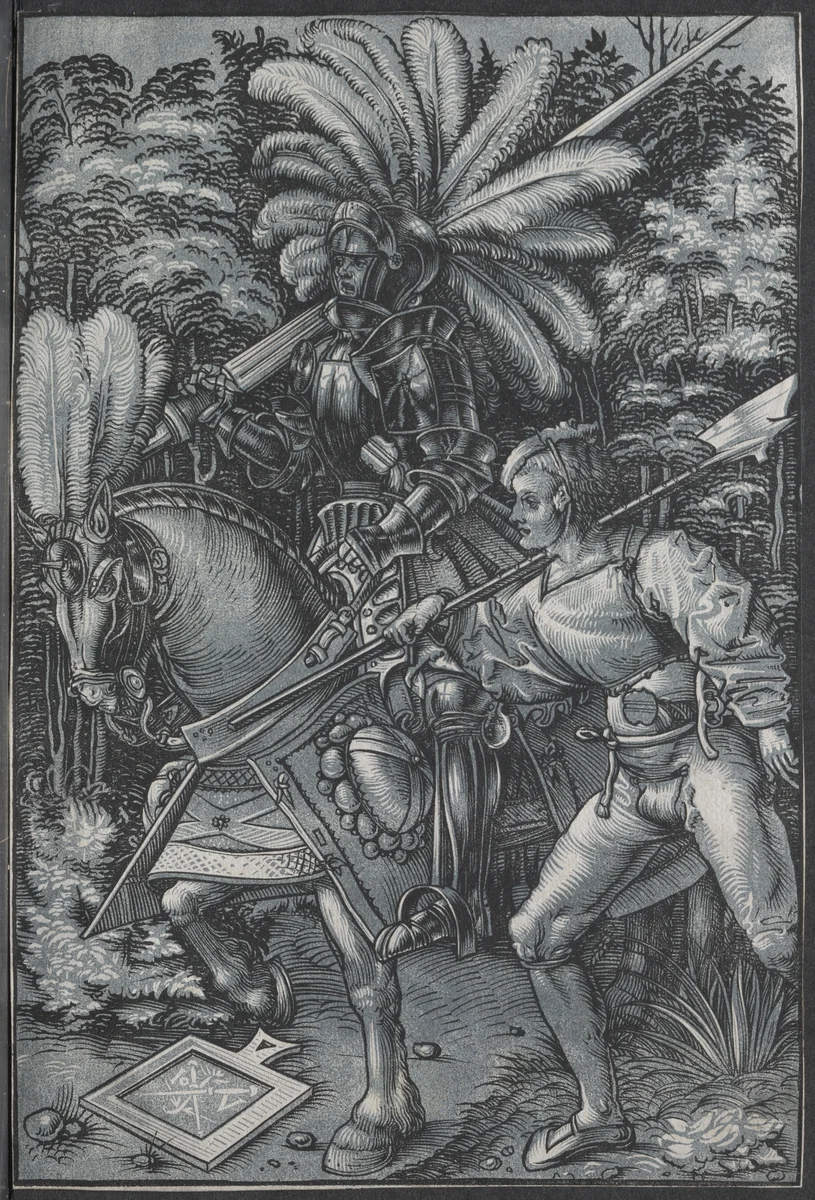 The Knight and Lansquenet by Hans Wechtlin, print, 1507-1519