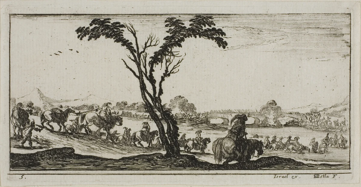 Plate Five from Drawings of Several Movements by Soldiers by Stefano della Bella, print, 1644