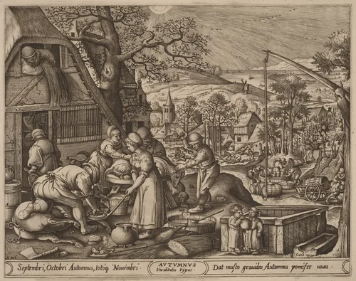 Autumn by Pieter van der Heyden
Hans Bol
Hieronymus Cock, print, 1570