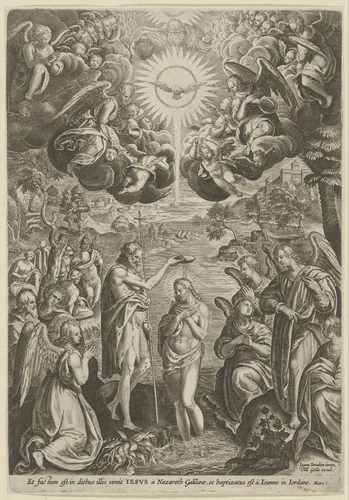 Doop van Christus by anonymous, print, 1580-1612
