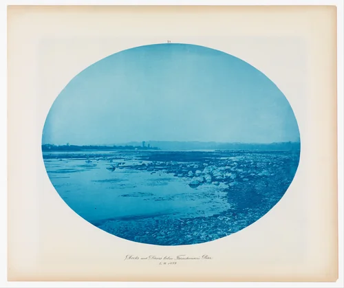 No. 21. Rocks and Dam below Frenchmans Bar (Low Water) by Henry P. Bosse, photograph, 1889