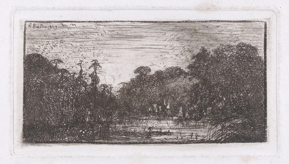 La Lac au Milieu de la Forêt (The Lake in the Middle of the Forest) by Rodolphe Bresdin, print, 1849
