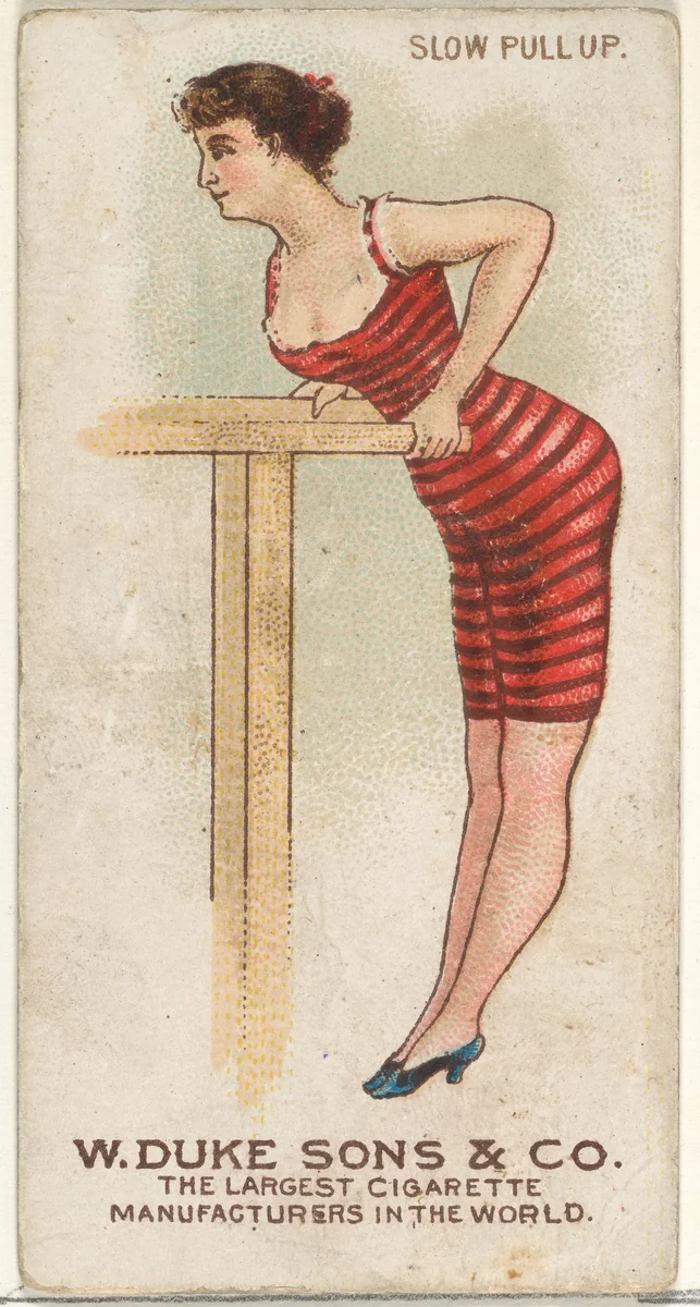 Slow Pull Up, from the Gymnastic Exercises series (N77) for Duke brand cigarettes by W. Duke, Sons & Co., print, 1887