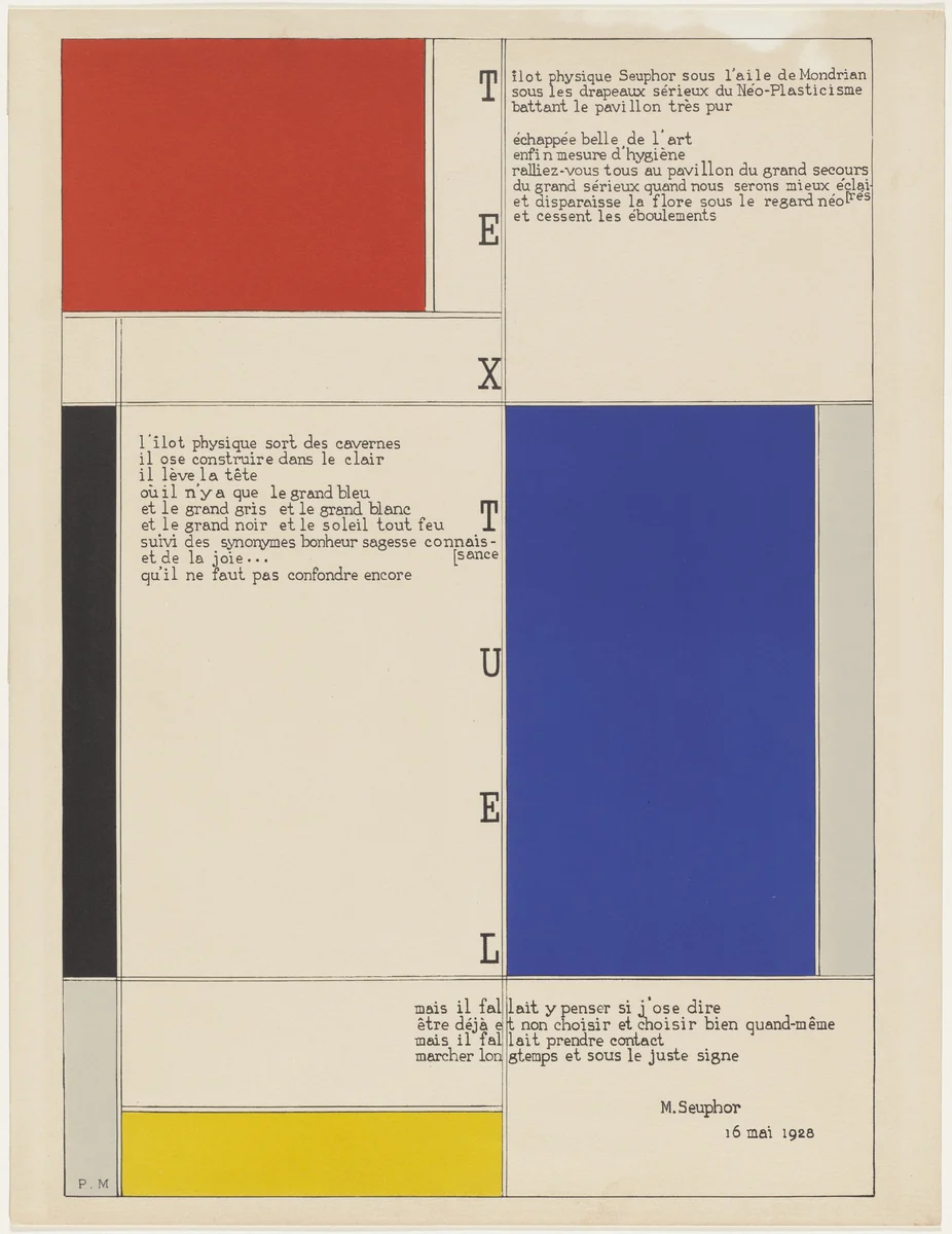 Textual (Textuel) by Piet Mondrian, print, 1928