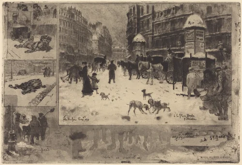L'Hiver à Paris (Winter in Paris) by Félix-Hilaire Buhot, print, 1879
