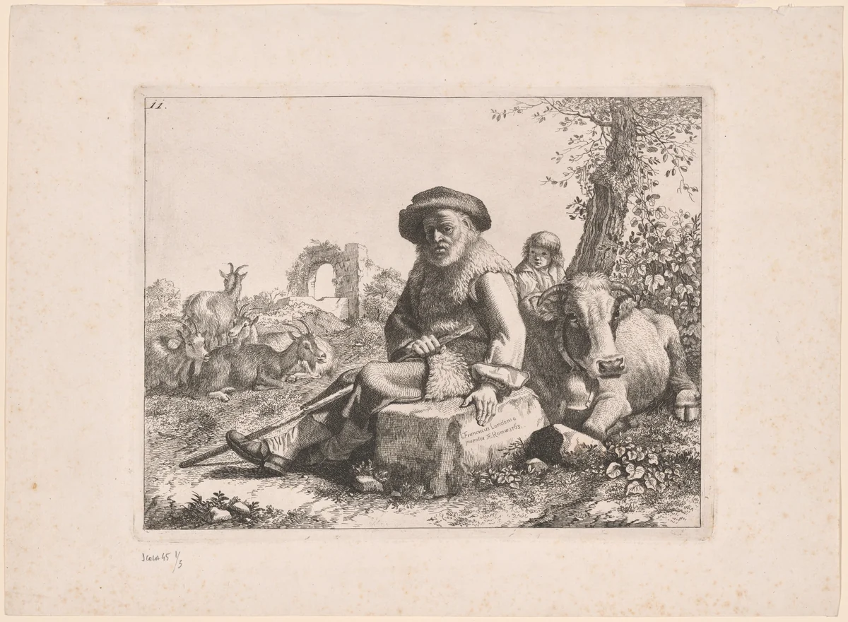 Plate 11, from The Set of 12 Pastorals Scenes by Francesco Londonio, print, 1762-1763