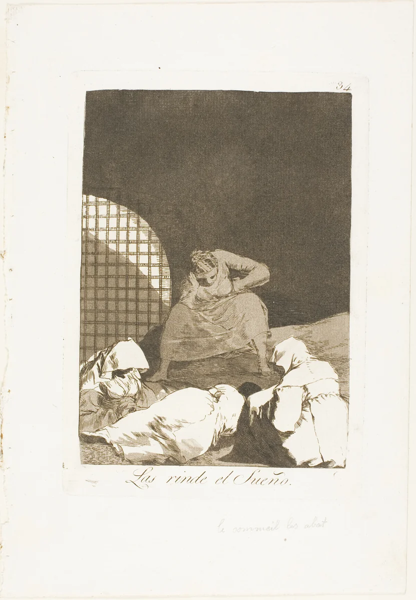 Sleep Overcomes Them, plate 34 from Los Caprichos by Francisco José de Goya, print, 1797-1799