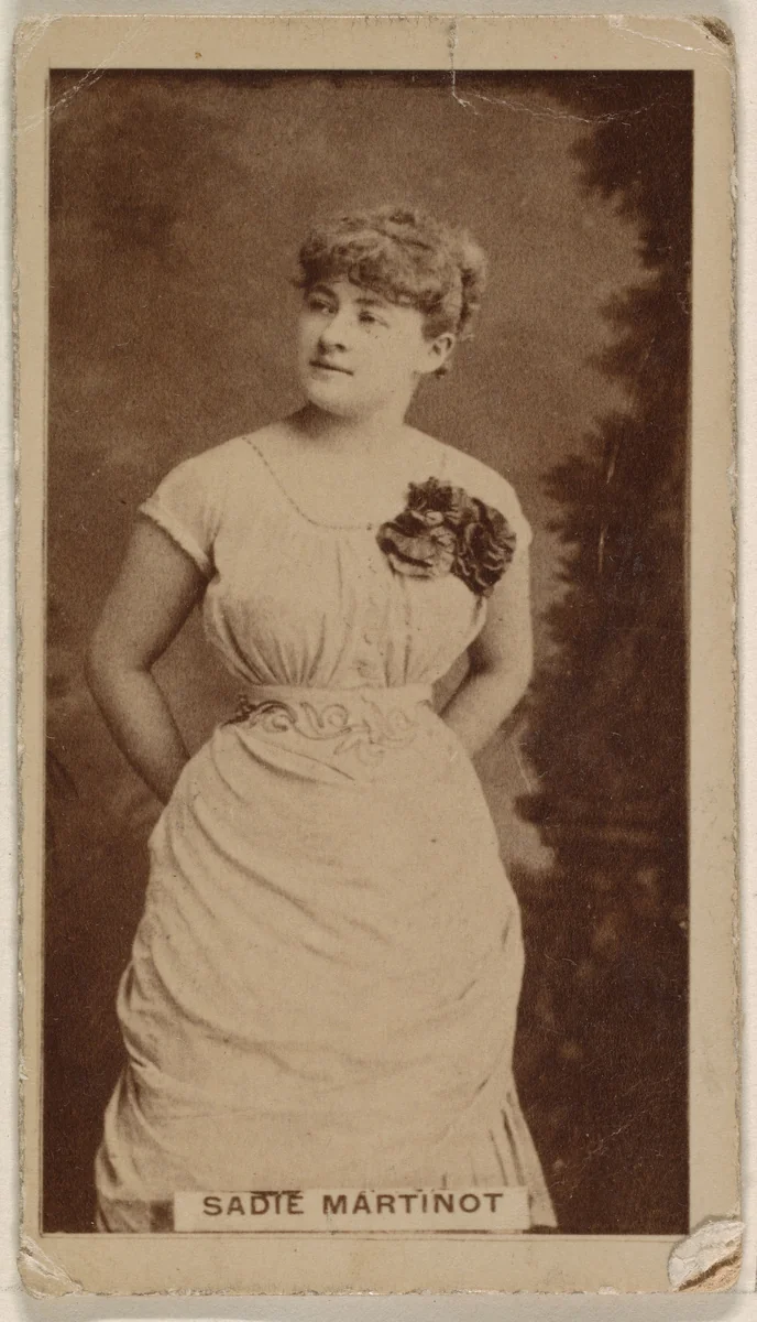 Sadie Martinot, from the Actresses series (N245) issued by Kinney Brothers to promote Sweet Caporal Cigarettes by Kinney Brothers Tobacco Company, photograph, 1890