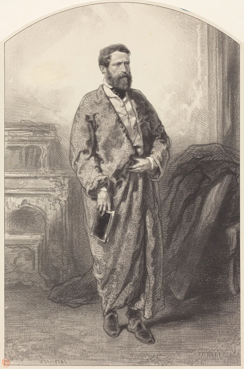 Alexander Gabriel Descamps by Paul Gavarni, print, 1853