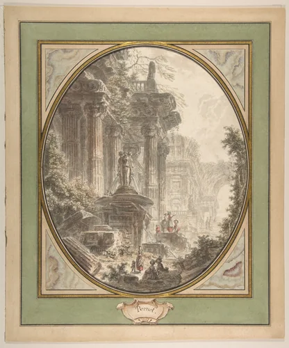 Architectural Capriccio by Jean Henri Alexandre Pernet, drawing, 1780-1800