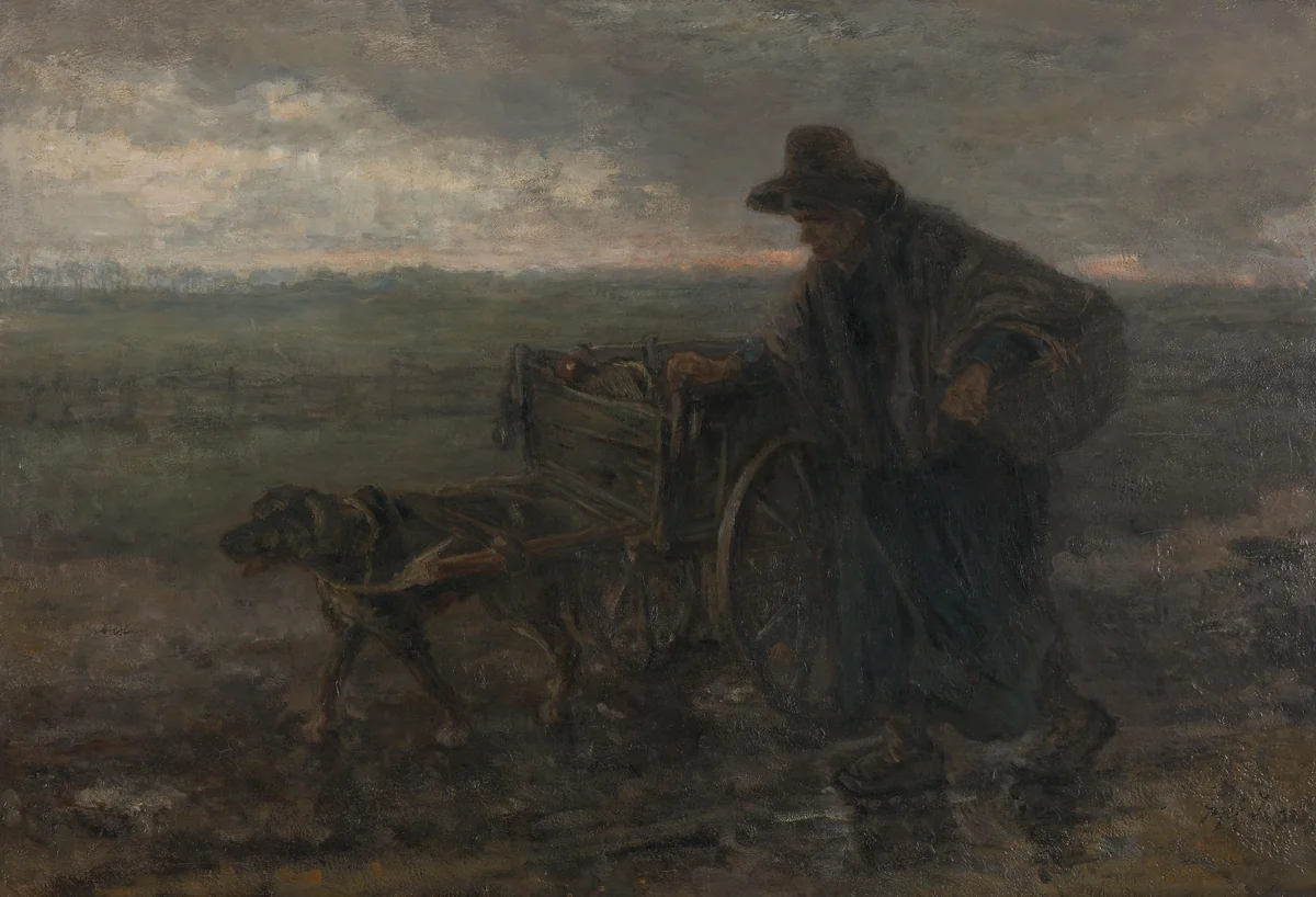 On Country Roads and Fields by Jozef Israëls, painting, 1892