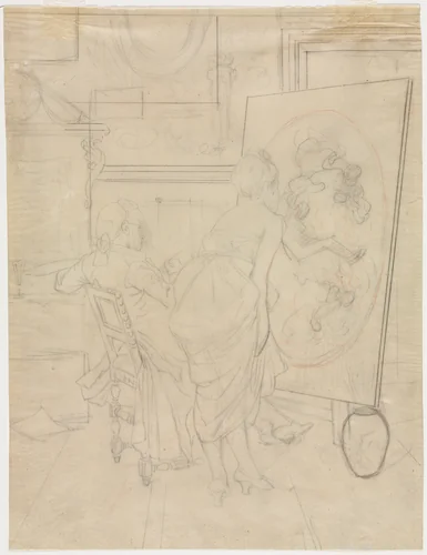 Cartoon for The Opinion of the Model by Charles Bargue, drawing, 1840-1883