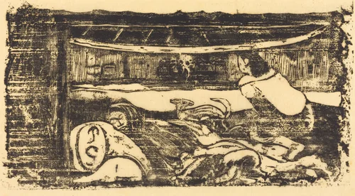 Interior of a Hut (Interieur de case) by Paul Gauguin, print, 1895