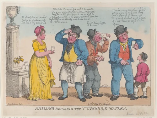 Sailors Drinking the Tunbridge Waters by Thomas Rowlandson, print, 1815