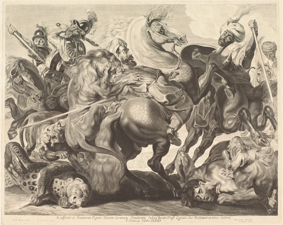 A Lion Hunt by Jonas Suyderhoff
Sir Peter Paul Rubens
Pieter Claesz Soutman, print, 1613-1686