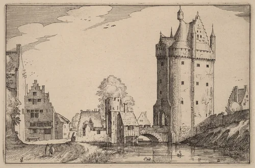 Town Gate by Claes Jansz Visscher, print, 1612