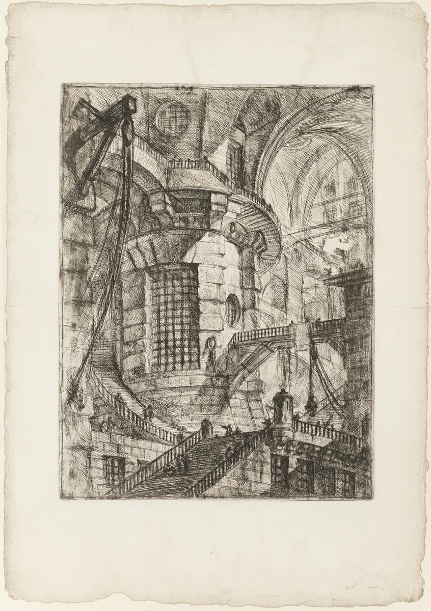 The Round Tower, plate 3 from Imaginary Prisons by Giovanni Battista Piranesi, print, 1750
