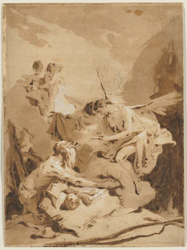 The Last Communion of St. Jerome by Giovanni Battista Tiepolo, drawing, 1721-1731