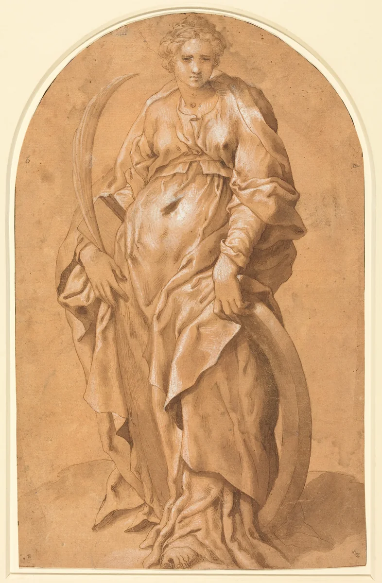Saint Catherine of Alexandria by Marco Pino, drawing, 1520-1579