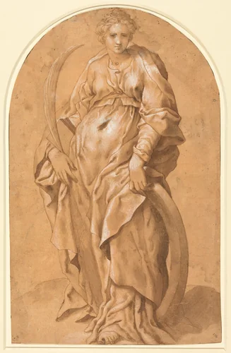 Saint Catherine of Alexandria by Marco Pino, drawing, 1520-1579