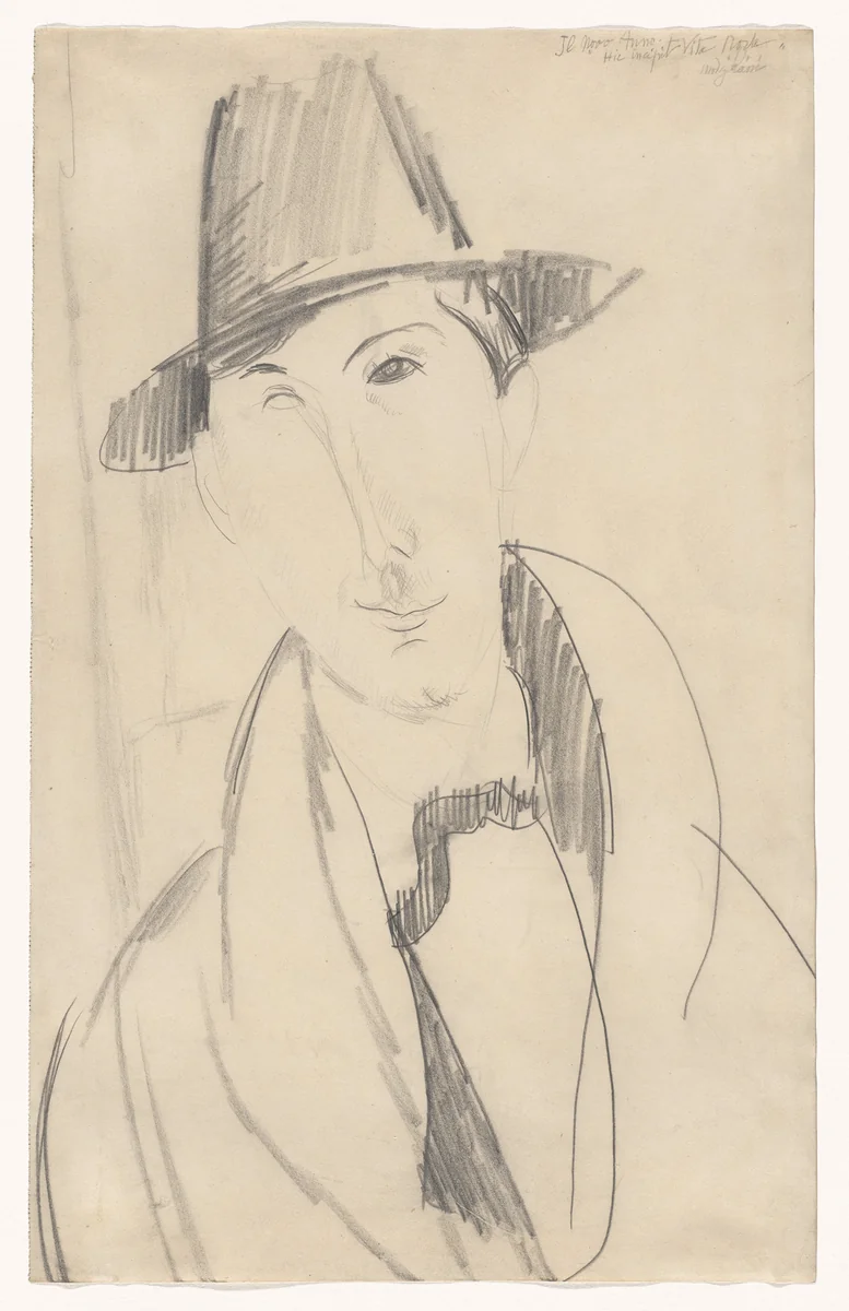 Mario the Musician by Amedeo Modigliani, drawing, 1920